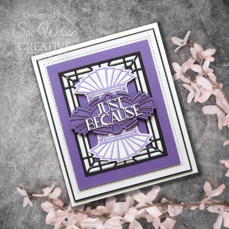 Creative Expressions Sue Wilson Craft Die Mini Expressions Art Deco Just Because (CEDME148) (OUTLET)