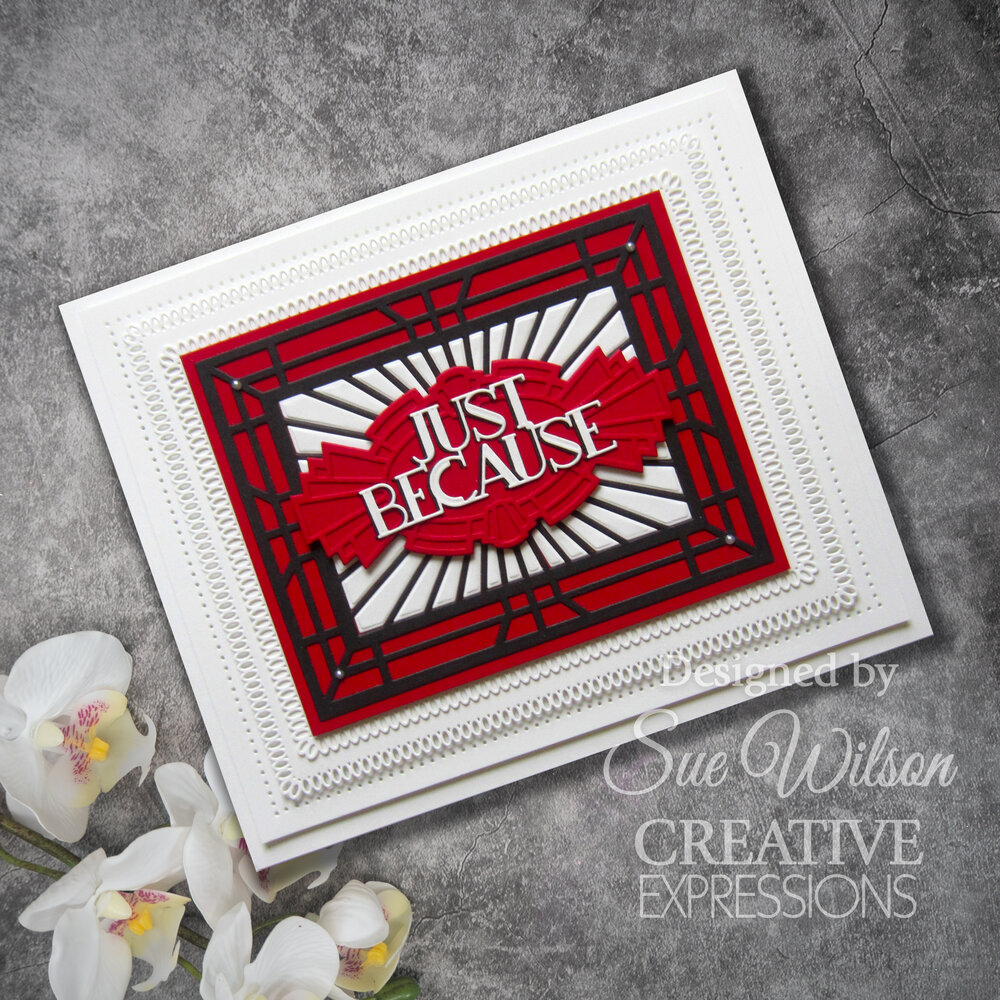 Creative Expressions Sue Wilson Craft Die Mini Expressions Art Deco Just Because (CEDME148) (OUTLET)
