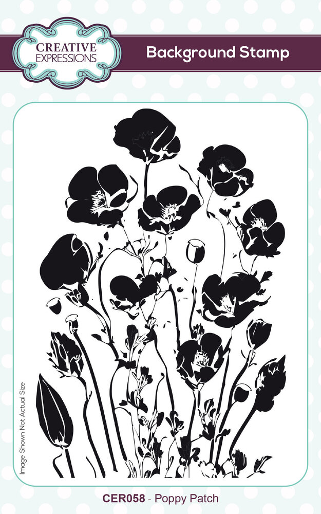 Creative Expressions Poppy Patch A6 Pre-Cut Rubber Stamp (CER058) (OUTLET)