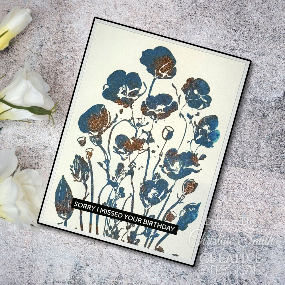 Creative Expressions Poppy Patch A6 Pre-Cut Rubber Stamp (CER058) (OUTLET)