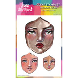 Creative Expressions Jane Davenport Clear Stamp Set Straight Faced (CEJDSC034) (OUTLET)