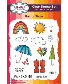 Creative Expressions Jane's Doodles Clear Stamp Set Rain or Shine (CEC1078) (OUTLET)