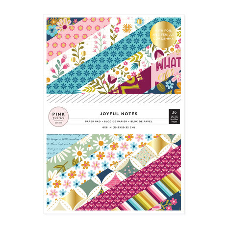 American Crafts Pink Paislee Joyful Notes 6x8 Inch Paper Pad (34030801) (OUTLET)