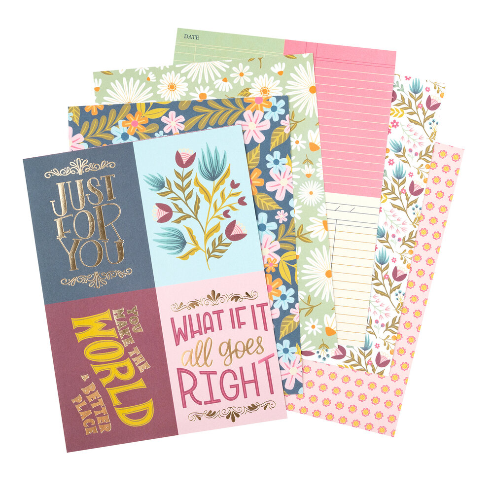 American Crafts Pink Paislee Joyful Notes 6x8 Inch Paper Pad (34030801) (OUTLET)