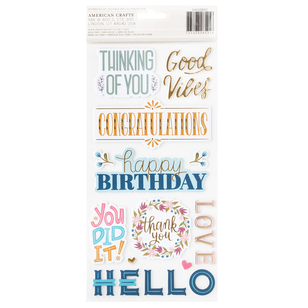American Crafts Pink Paislee Joyful Notes Thickers Phrase (34030803) (OUTLET) American Crafts Pink Paislee Joyful Notes Thickers Phrase (34030803) (OUTLET)