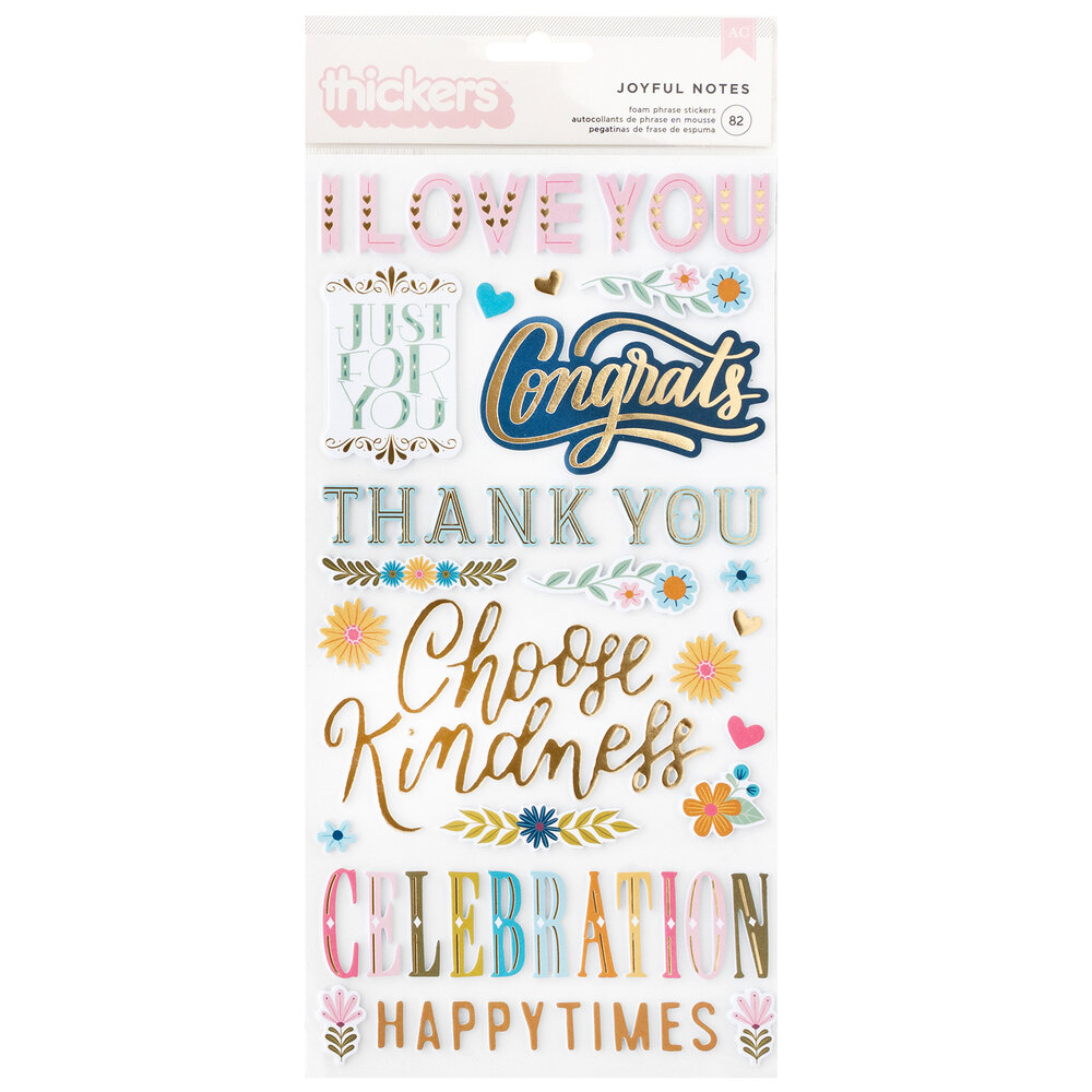American Crafts Pink Paislee Joyful Notes Thickers Phrase (34030803) (OUTLET) American Crafts Pink Paislee Joyful Notes Thickers Phrase (34030803) (OUTLET)