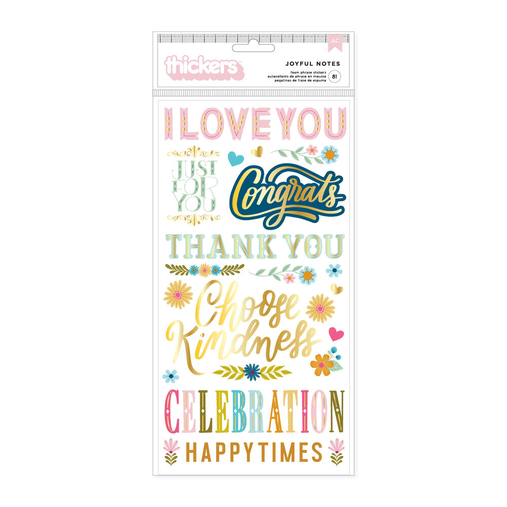American Crafts Pink Paislee Joyful Notes Thickers Phrase (34030803) (OUTLET) American Crafts Pink Paislee Joyful Notes Thickers Phrase (34030803) (OUTLET)