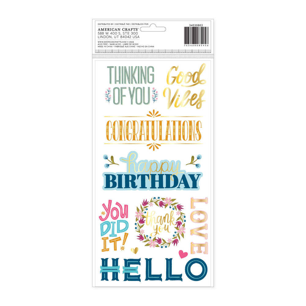 American Crafts Pink Paislee Joyful Notes Thickers Phrase (34030803) (OUTLET) American Crafts Pink Paislee Joyful Notes Thickers Phrase (34030803) (OUTLET)