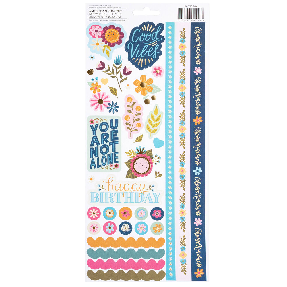 American Crafts Pink Paislee Joyful Notes 6x12 Inch Stickers (34030804) (OUTLET) American Crafts Pink Paislee Joyful Notes 6x12 Inch Stickers (34030804) (OUTLET)