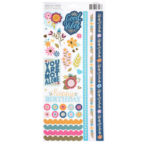 American Crafts Pink Paislee Joyful Notes 6x12 Inch Stickers (34030804) (OUTLET) American Crafts Pink Paislee Joyful Notes 6x12 Inch Stickers (34030804) (OUTLET)