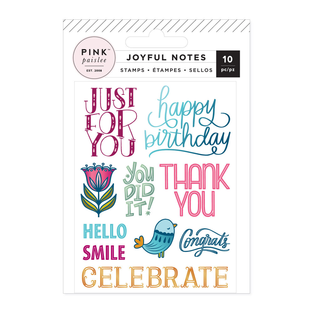 American Crafts Pink Paislee Joyful Notes Clear Stamps (34030812) (OUTLET) American Crafts Pink Paislee Joyful Notes Clear Stamps (34030812) (OUTLET)