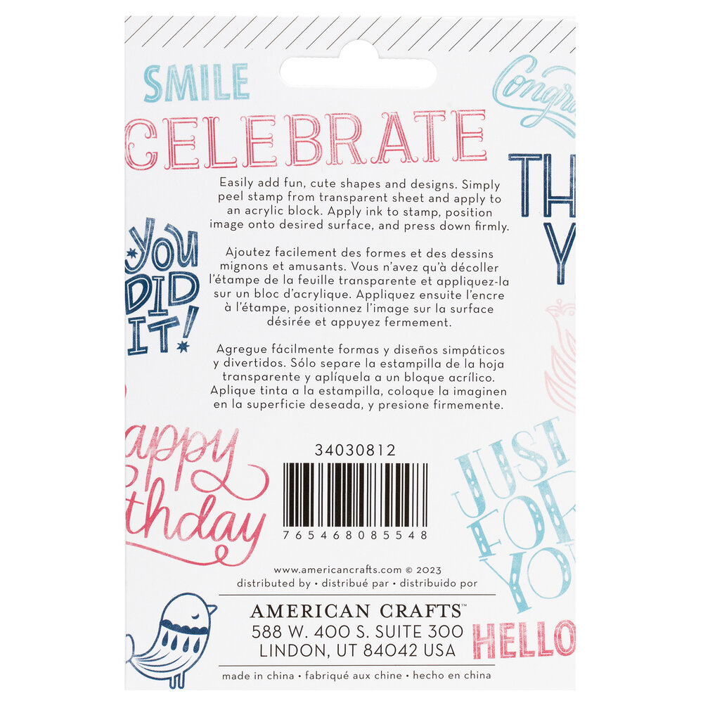 American Crafts Pink Paislee Joyful Notes Clear Stamps (34030812) (OUTLET) American Crafts Pink Paislee Joyful Notes Clear Stamps (34030812) (OUTLET)