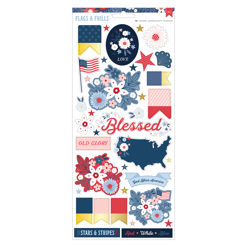 American Crafts Flags and Frills 6x12 Inch Stickers (34030315) (OUTLET) American Crafts Flags and Frills 6x12 Inch Stickers (34030315) (OUTLET)