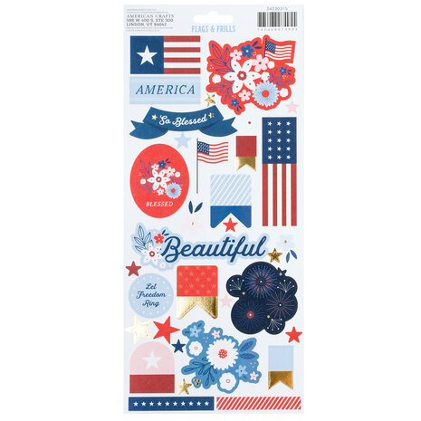 American Crafts Flags and Frills 6x12 Inch Stickers (34030315) (OUTLET) American Crafts Flags and Frills 6x12 Inch Stickers (34030315) (OUTLET)