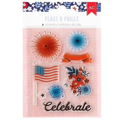 American Crafts Flags and Frills Clear Stamps (34030322) (OUTLET)