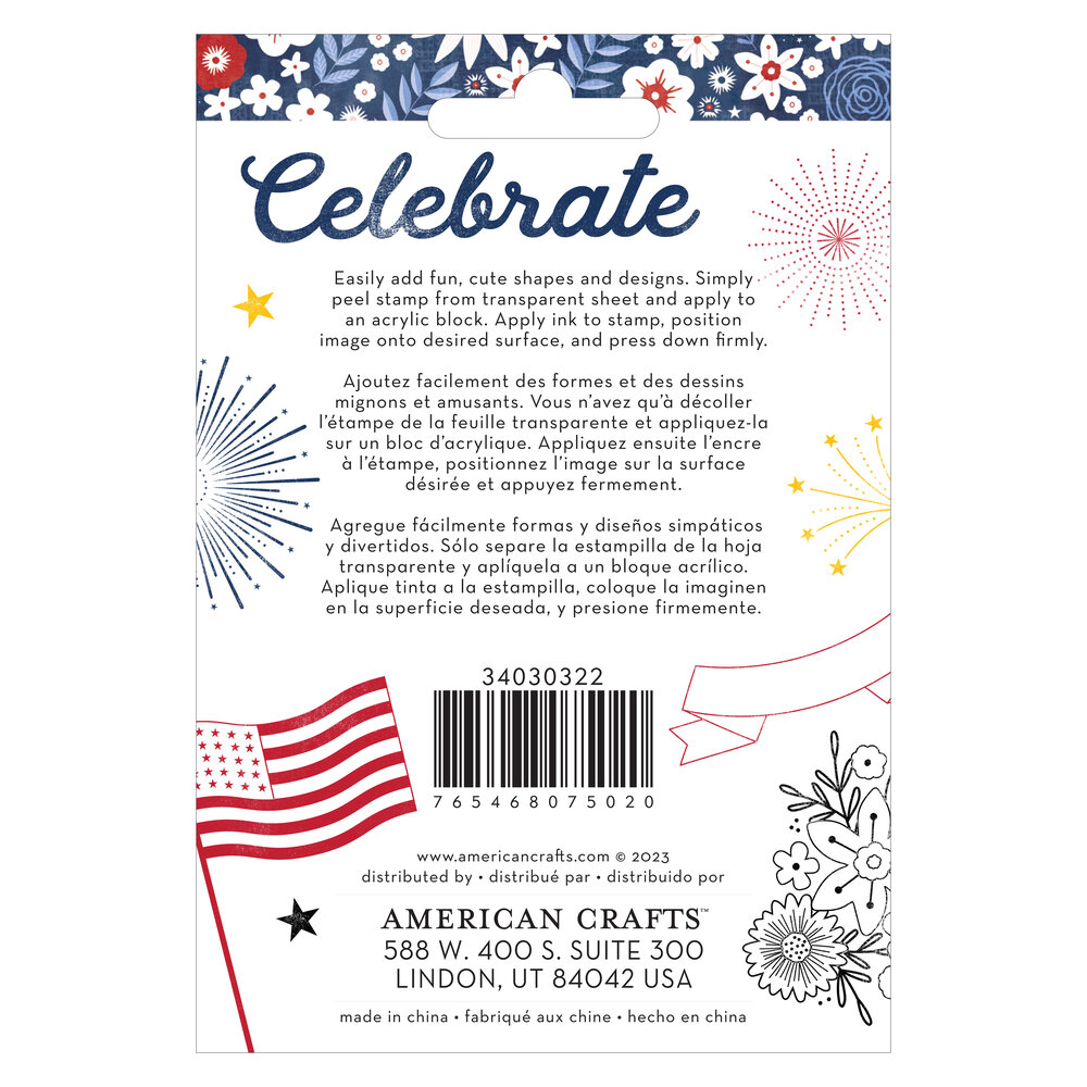 American Crafts Flags and Frills Clear Stamps (34030322) (OUTLET)