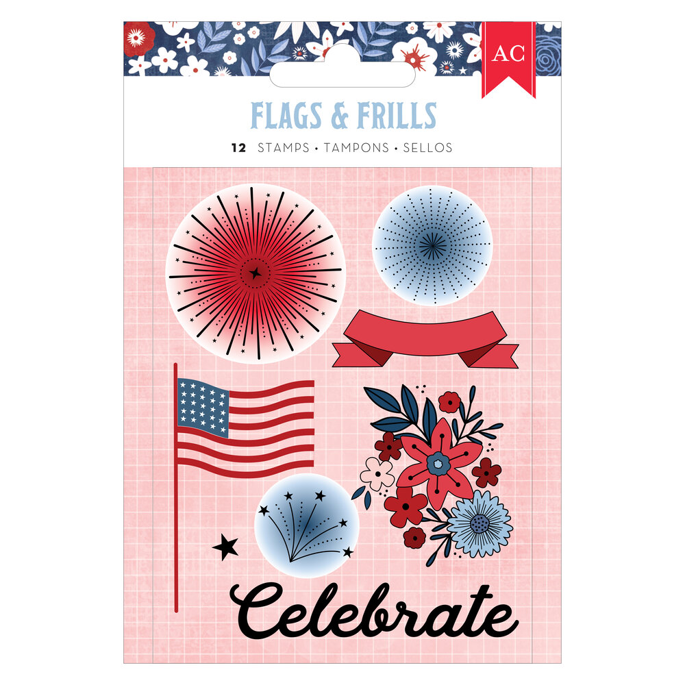 American Crafts Flags and Frills Clear Stamps (34030322) (OUTLET)