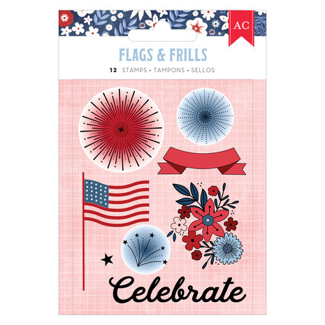 American Crafts Flags and Frills Clear Stamps (34030322) (OUTLET)