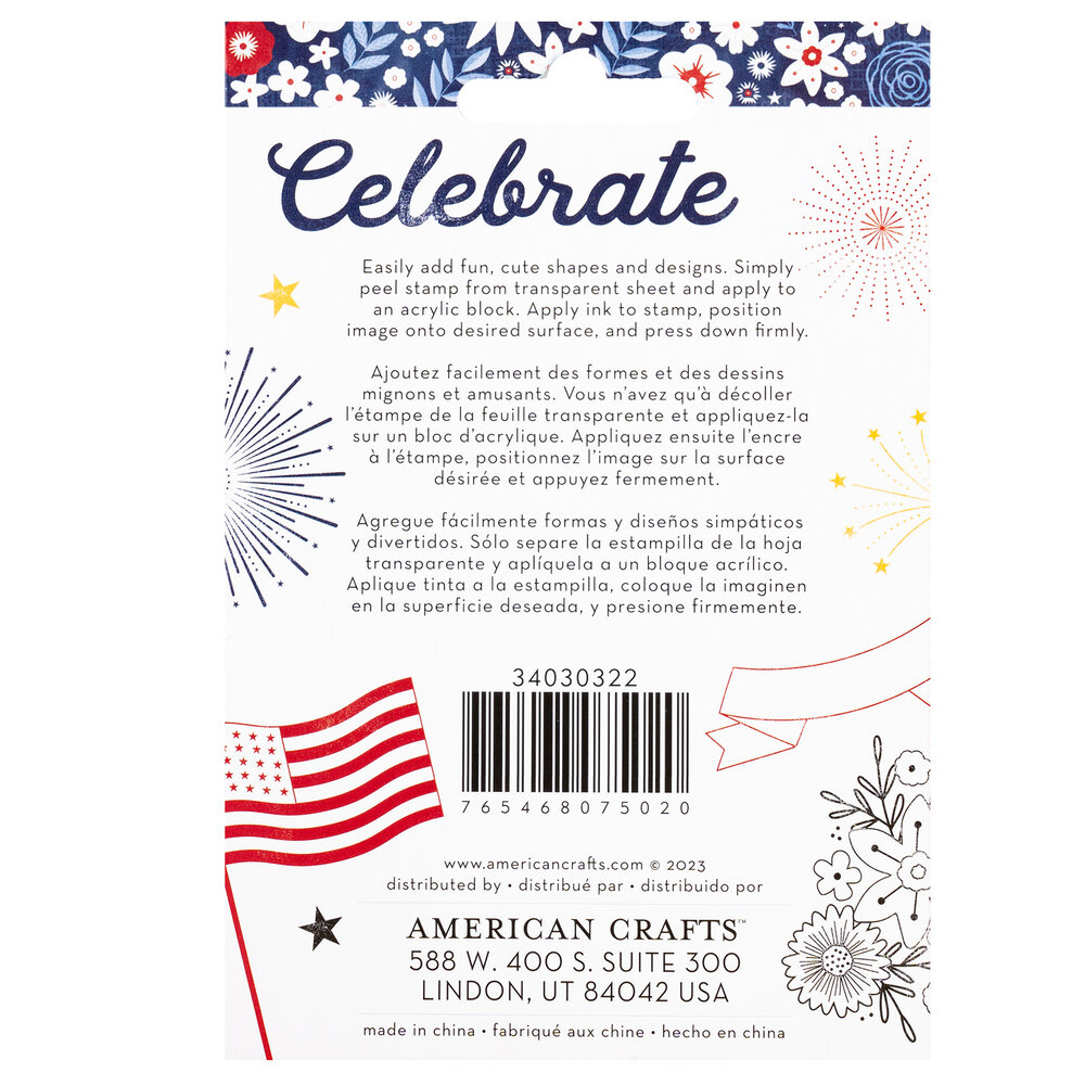American Crafts Flags and Frills Clear Stamps (34030322) (OUTLET)