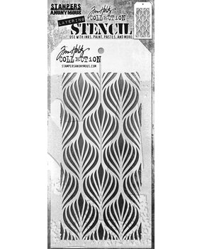 Stampers Anonymous Deco Feather Tim Holtz Layering Stencil (THS183)