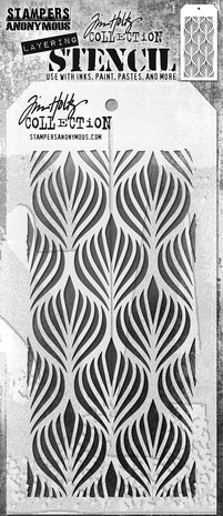 Stampers Anonymous Deco Feather Tim Holtz Layering Stencil (THS183) Stampers Anonymous Deco Feather Tim Holtz Layering Stencil (THS183)
