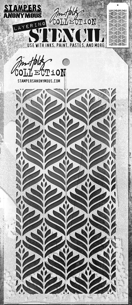 Stampers Anonymous Deco Leaf Tim Holtz Layering Stencil (THS181)