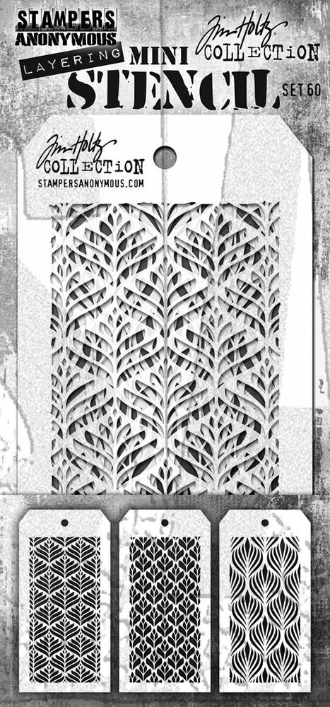 Stampers Anonymous Set #60 Tim Holtz Layering Mini Stencil (3pcs) (MST060) Stampers Anonymous Set #60 Tim Holtz Layering Mini Stencil (3pcs) (MST060)