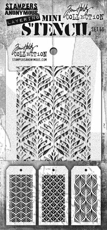 Stampers Anonymous Set #60 Tim Holtz Layering Mini Stencil (3pcs) (MST060) Stampers Anonymous Set #60 Tim Holtz Layering Mini Stencil (3pcs) (MST060)