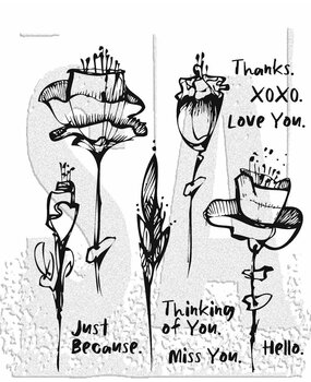 Stampers Anonymous Abstract Florals Tim Holtz Cling Stamps (CMS479)