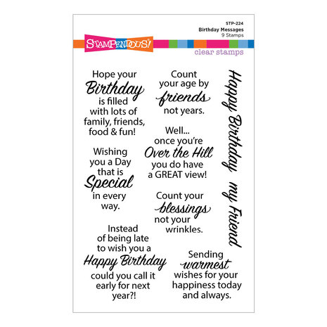 Stampendous Birthday Messages Clear Stamp Set (STP-224) (OUTLET)