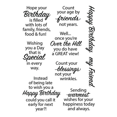 Stampendous Birthday Messages Clear Stamp Set (STP-224) (OUTLET)