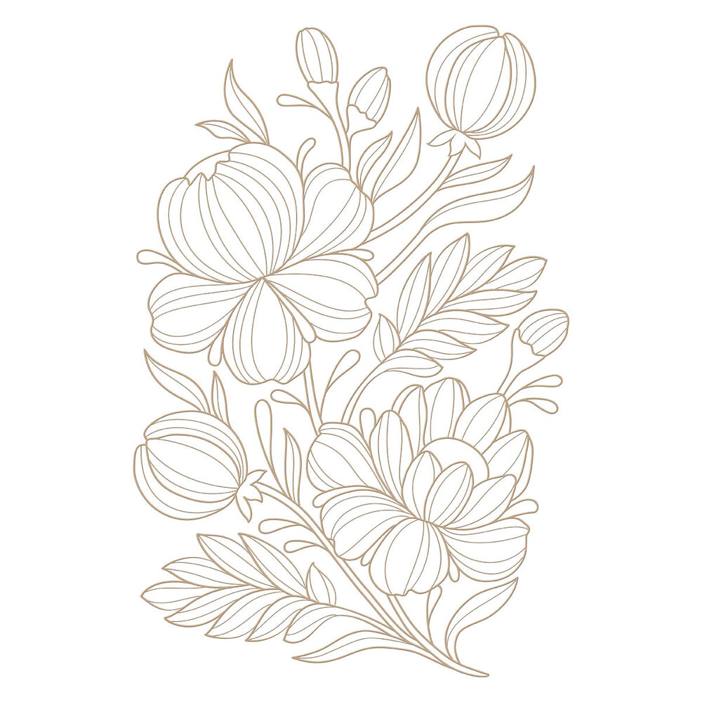 Spellbinders Glimmering Peonies Glimmer Hot Foil Plate (GLP-436)