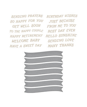 Spellbinders Curved Everyday Sentiments Glimmer Hot Foil Plate & Die Set (GLP-434)