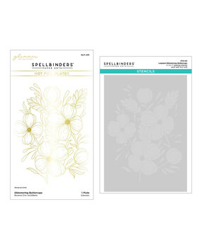 Spellbinders Glimmering Buttercups Glimmer Hot Foil Plate and Stencil Bundle (BD-0840)