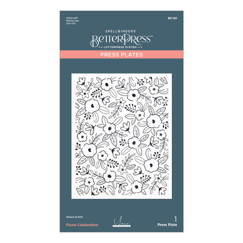 Spellbinders Floral Celebration Press Plate (BP-151) (DISCONTINUED) Spellbinders Floral Celebration Press Plate (BP-151) (DISCONTINUED)