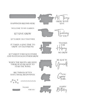 Spellbinders Propagation Garden Sentiments Stamp & Die Cutting Set (SDS-189) (OUTLET)