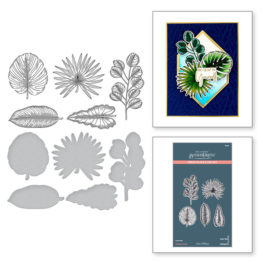 Spellbinders Tropical Leaves Press Plate & Die Set (BP-155) (OUTLET) Spellbinders Tropical Leaves Press Plate & Die Set (BP-155) (OUTLET)