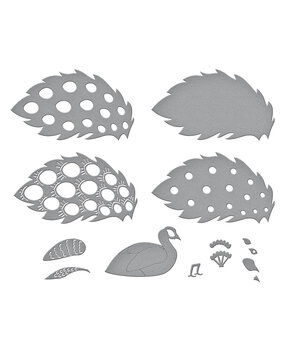 Spellbinders Kaleidoscope Peacock Etched Dies (S5-631) (DISCONTINUED)