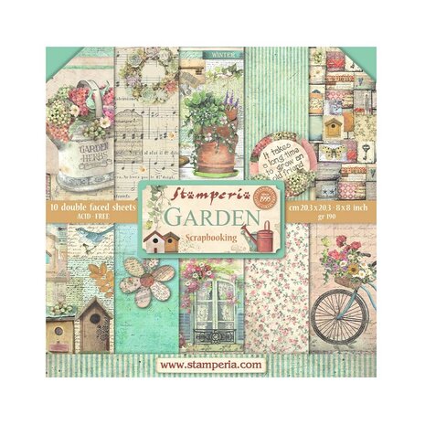 Stamperia Garden 8x8 Inch Paper Pack (SBBS104)