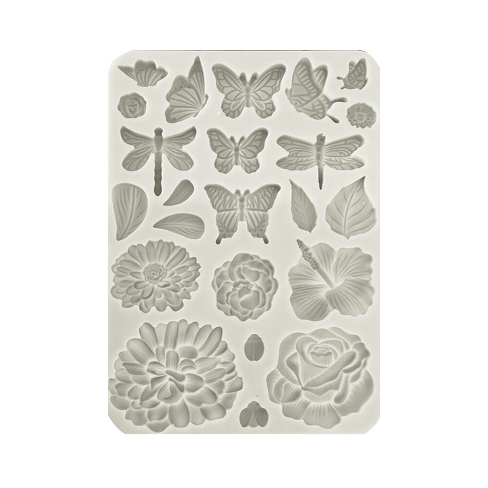 Stamperia Create Happiness Secret Diary Silicon Mould A5 Butterflies and Flowers (KACMA509)
