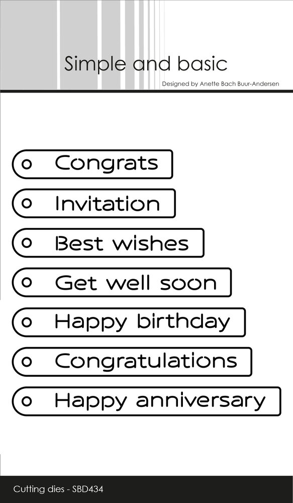 Simple and Basic English Tag Texts Dies (SBD434) (DISCONTINUED)