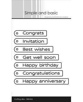 Simple and Basic English Tag Texts Dies (SBD434) (OUTLET)