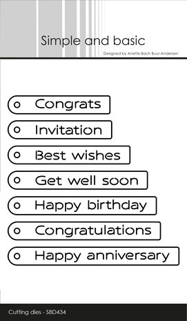 Simple and Basic English Tag Texts Dies (SBD434) (DISCONTINUED)