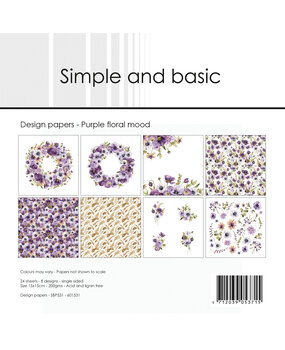 Simple and Basic Purple Floral Mood 6x6 Inch Paper Pack (SBP531) (DISCONTINUED) Simple and Basic Purple Floral Mood 6x6 Inch Paper Pack (SBP531) (DISCONTINUED)