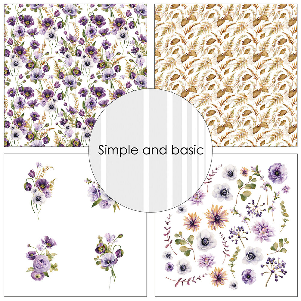 Simple and Basic Purple Floral Mood 6x6 Inch Paper Pack (SBP531) (DISCONTINUED) Simple and Basic Purple Floral Mood 6x6 Inch Paper Pack (SBP531) (DISCONTINUED)