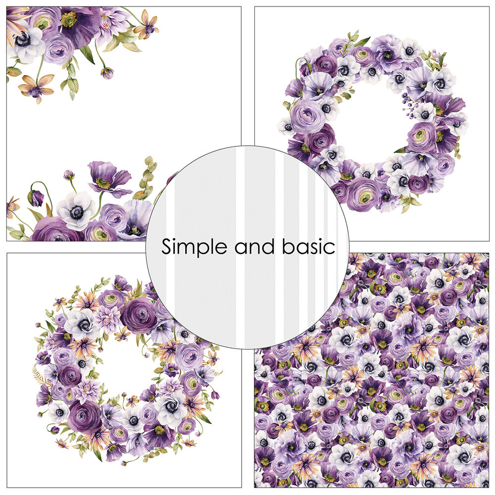 Simple and Basic Purple Floral Mood 12x12 Inch Paper Pack (SBP731) (DISCONTINUED) Simple and Basic Purple Floral Mood 12x12 Inch Paper Pack (SBP731) (DISCONTINUED)