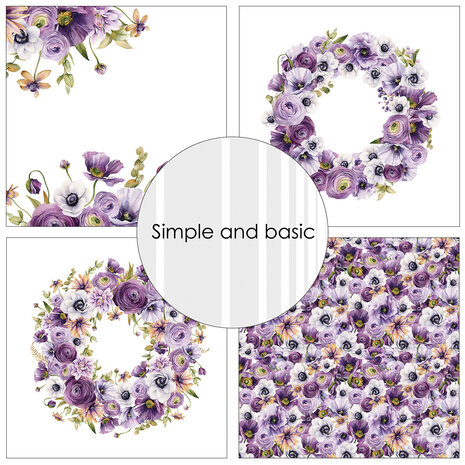 Simple and Basic Purple Floral Mood 12x12 Inch Paper Pack (SBP731) (DISCONTINUED) Simple and Basic Purple Floral Mood 12x12 Inch Paper Pack (SBP731) (DISCONTINUED)