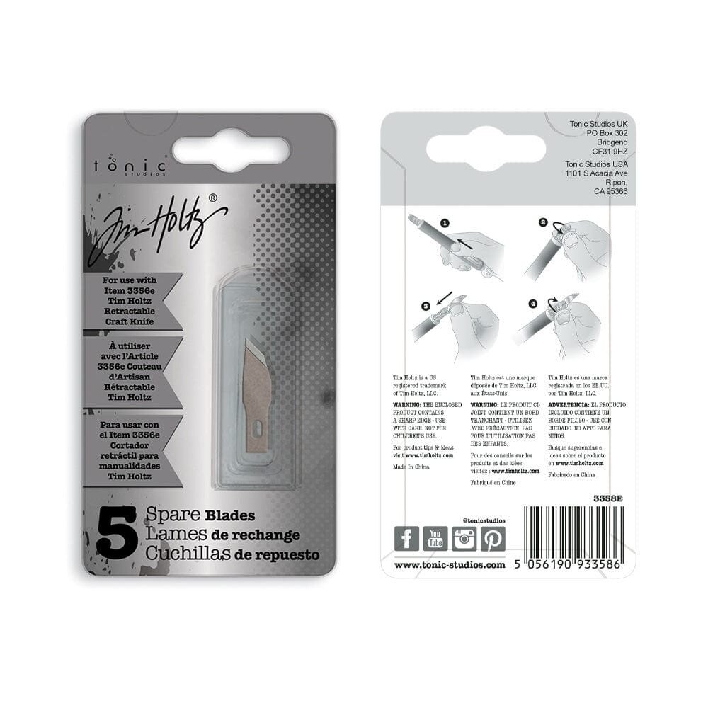 Tonic Tim Holtz Tim Holtz Retractable Craft Knife Spare Blades - Wide Point (5pcs) (3358E)