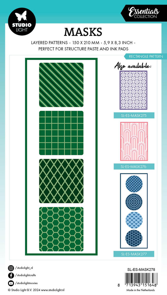 Studio Light Rectangle Pattern Essentials Mask (SL-ES-MASK278) (DISCONTINUED)