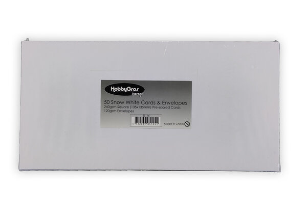 HobbyGros Storage Cards & Envelopes Square Snow White (50pcs) (SS116) HobbyGros Storage Cards & Envelopes Square Snow White (50pcs) (SS116)